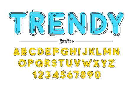 Decorative vector vintage retro typeface, font, typefaceのイラスト素材