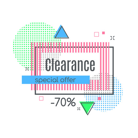 Colorful abstract frame for sale styled banner, label, tag. Vector Illustrationのイラスト素材
