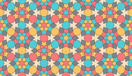 Seamless pattern in authentic arabian style. Color watches control. Vector illustrationのイラスト素材