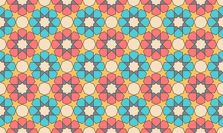 Seamless pattern in authentic arabian style. Color watches control. Vector illustrationのイラスト素材