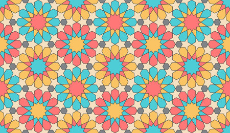 Seamless pattern in authentic arabian style. Color watches control. Vector illustration
