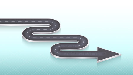 Isometric navigation map. Winding roud concept. Vector illudtration