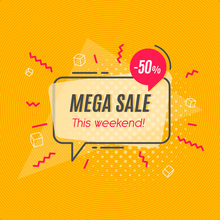 Trendy geometric banners, speech bubbles, sales backgroundのイラスト素材