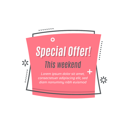 Flat linear promotion ribbon banner, scroll, price tagの写真素材