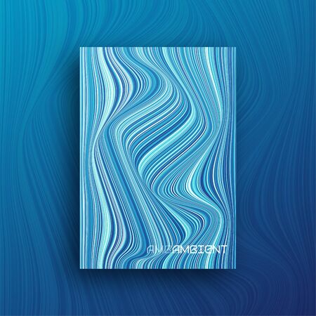 Colorful abstract geometric wavy cover, brochure, poster design. Vector templateのイラスト素材