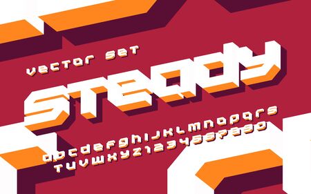 Vector set of heavy and solid lowercase alphabet letters and numbersのイラスト素材