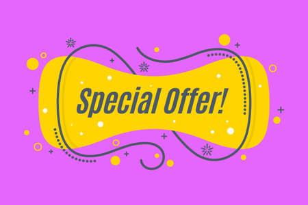 Flat linear promotion banner shape, price tag, sticker, badgeのイラスト素材