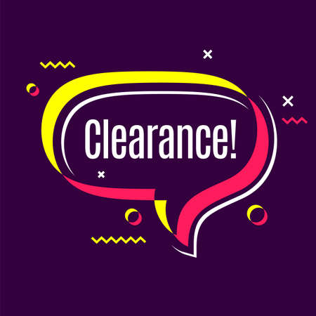 Colorful speech bubble, promotion banner shape, price tag.のイラスト素材