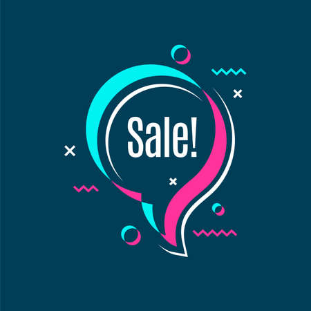 Colorful speech bubble, promotion banner shape, price tag.のイラスト素材