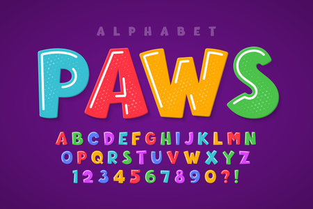 Trendy comical original alphabet design, colorful, typeface.のイラスト素材