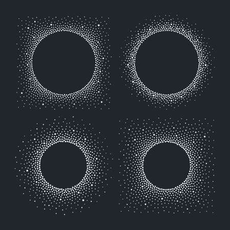 Original circle dotty frames, spray background design element.のイラスト素材