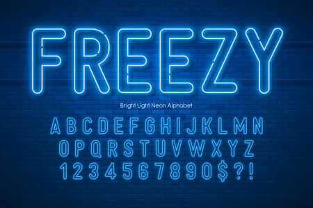Neon light 3d alphabet, extra glowing origainal type.のイラスト素材