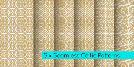 Seamless texture celtic style. Original ethnic ornaments set.のイラスト素材