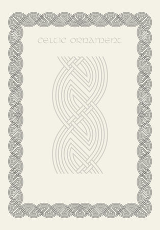 Celtic knot braided frame border ornament. Rectange size.のイラスト素材