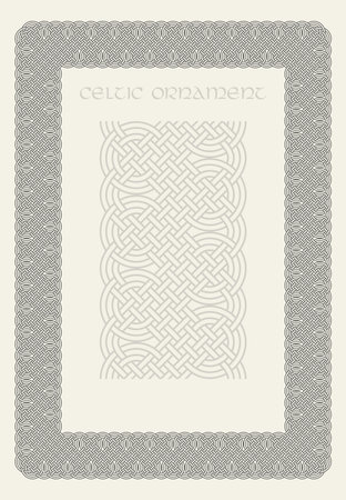 Celtic knot braided frame border ornament. Rectange size.のイラスト素材
