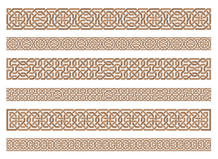 Seamless strokes pattern in authentic arabian style.のイラスト素材