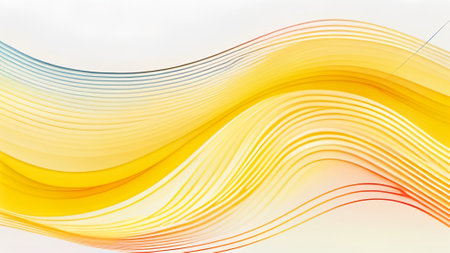 abstract background with smooth lines in yellow, orange and white colorsの素材