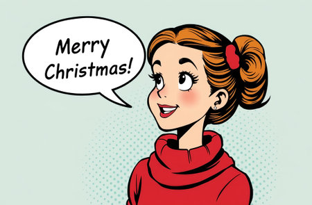 Beautiful girl in comics style with speech bubble. Vector illustration.の素材