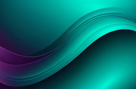 abstract background with smooth lines in green and purple colors, vector illustrationの素材