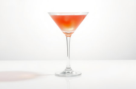 Cocktail in a martini glass on a white background.の素材