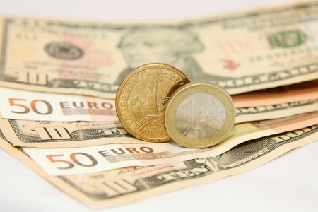 Dollar against Euroの写真素材