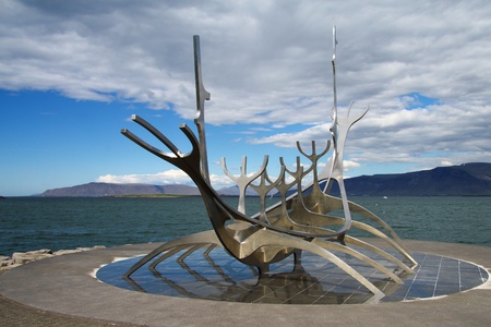 Solfar Suncraft in Reykjavik, Icelandの写真素材