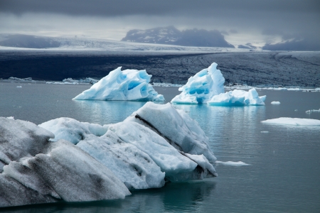 Icebergs on Jökulsárlón glacier lagoon, Icelandの写真素材