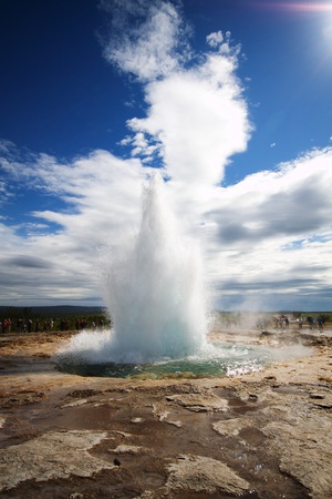 Strokkur Geysir eruption, Icelandの写真素材