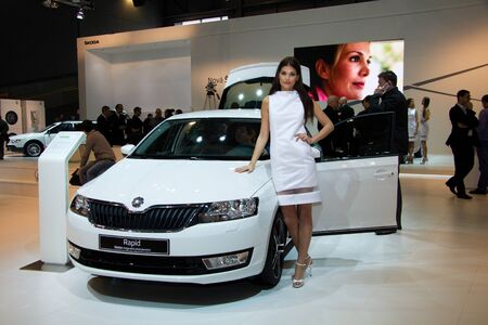 BRNO, CZECH REPUBLIC - APRIL 4: Skoda Octavia 3rd Generation on display at the 11th edition of International Autosalon Brno on April 4, 2013 in Brno, Czech Republic.のeditorial素材