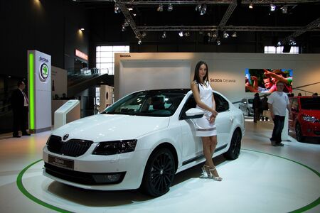 BRNO, CZECH REPUBLIC - APRIL 4: Skoda Octavia 3rd Generation on display at the 11th edition of International Autosalon Brno on April 4, 2013 in Brno, Czech Republic.のeditorial素材