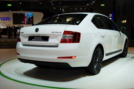 BRNO, CZECH REPUBLIC - APRIL 4: Skoda Octavia 3rd Generation on display at the 11th edition of International Autosalon Brno on April 4, 2013 in Brno, Czech Republic.のeditorial素材