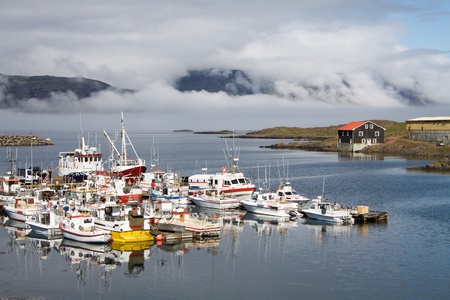 Fishing Village Djupivogur Harbour, Icelandのeditorial素材