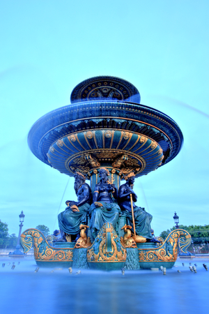 Fountain on the Place de la Concorde, Paris, Franceの写真素材