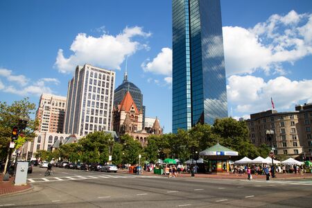 Skyscraper and History at Copley Square, Bostonのeditorial素材