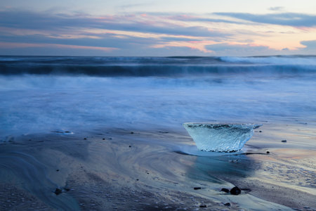 Icebergs on the Beach near Jokulsarlon Glacial Lagoon, Iceland