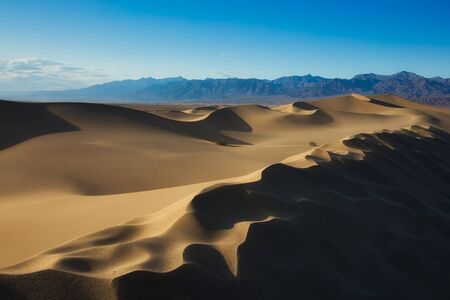 Sand Dunes at Sunset in Death Valley National Park, California, USAの写真素材