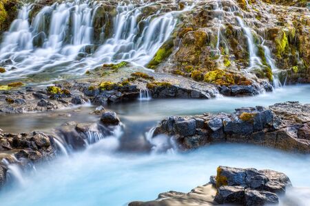 Wild Bruarfoss Waterfall in Icelandの写真素材