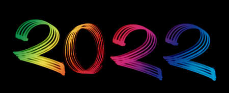 New Year 2022 Bright Lights with Fireworksの写真素材
