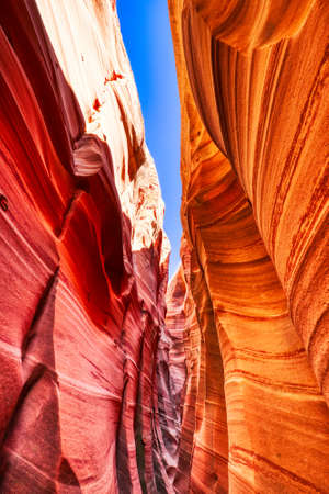 Hidden Slot Canyon in the Hearth of Grand Staircase Escalante National Monument, Utah, USAの写真素材