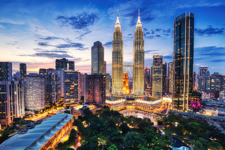 Kuala Kumpur Skyline at Dusk, Malaysia