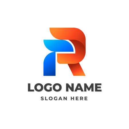 Gradient Monogram RR Initial Letter Logo.のイラスト素材