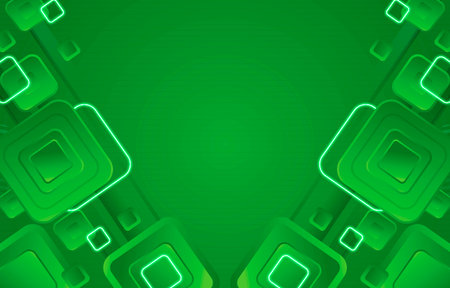 Green Abstract Neon Object Backgroundのイラスト素材