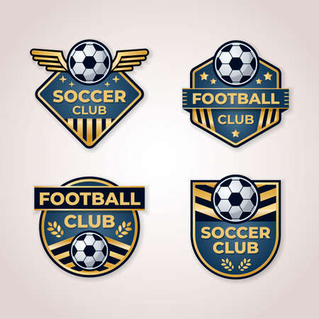 Golden soccer or football badge collectionのイラスト素材