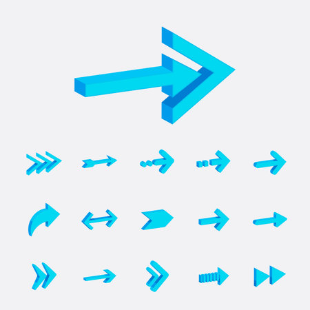 3D Arrow collectionのイラスト素材