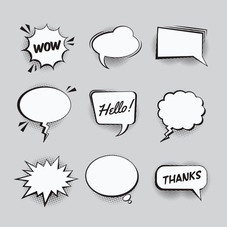 Comic speech bubbles in various shapes
