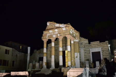 pantheon capitolium in brescia, italy.のeditorial素材