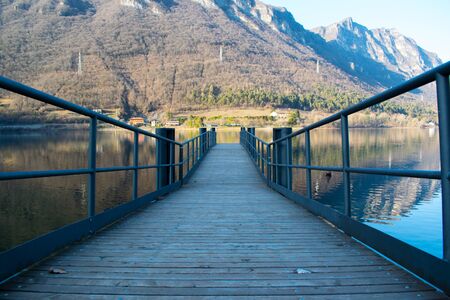 view on lake idroの写真素材