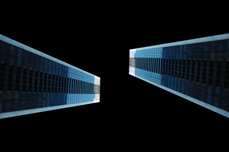 city towers on black backgroundの写真素材