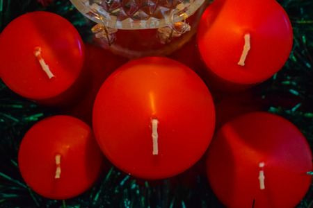 christmas candle flameの写真素材