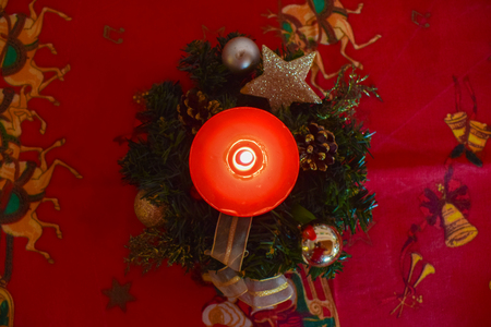christmas candle flameの写真素材